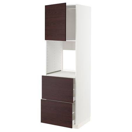 Высокий шкаф для духовки + дверцы, 2 форнтальных, 2 высоких ящик IKEA METOD МЕТОД, MAXIMERA МАКСИМЕРА 394.646.16