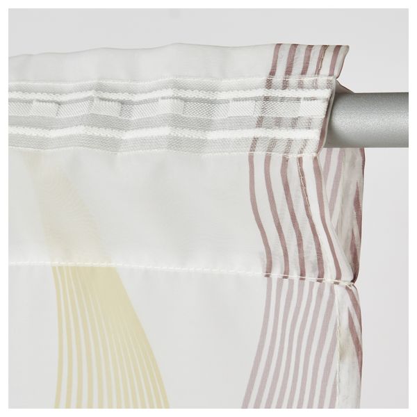 Гардины, 1 пара СМОРБЛУММА, белый, волнистый желто-коричневый (145x270 см) - фото 2