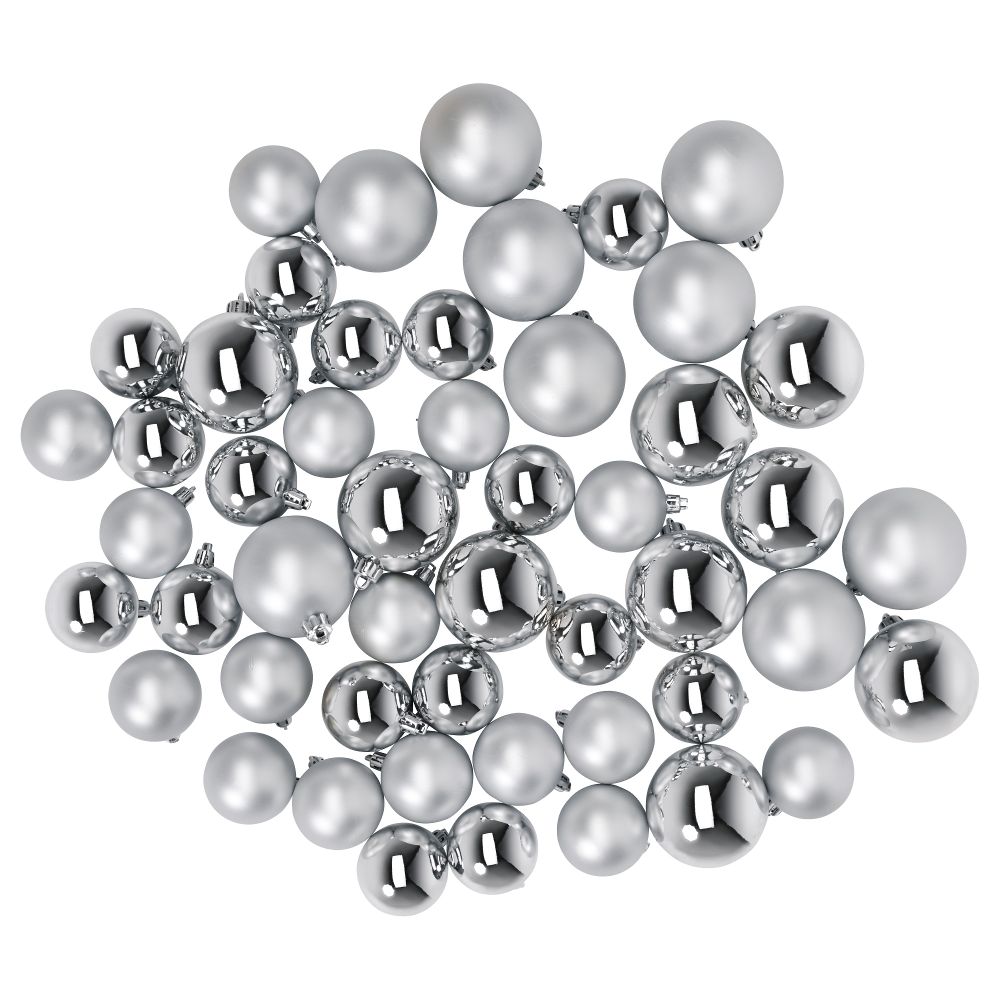 Украшение шар, 50 шт. ВИНТЕР 2015, серебристый - схема-чертеж с размерами