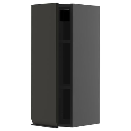 Навесной шкаф с полками, черно-серый, Upplöv матовый антрацит, 30x80 см IKEA METOD МЕТОД 795.895.58