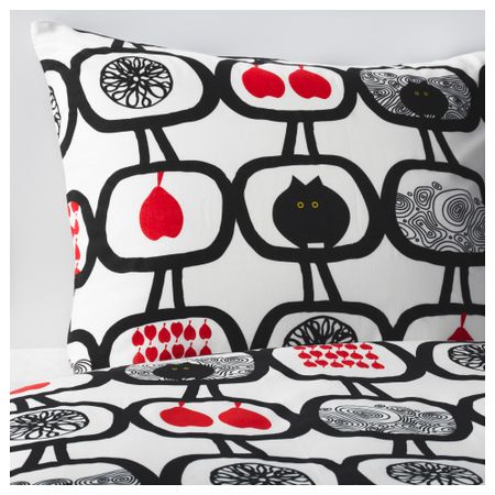 Пододеяльник и 1 наволочка ЭНГССКЭРА, черный/белый