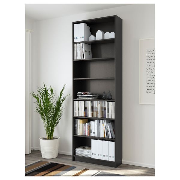 Стеллаж, 80x28x237 см, черно-коричневый IKEA BILLY БИЛЛИ 392.177.44 - схема-чертеж с размерами
