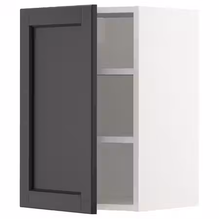 METOD Навесной шкаф с полками - белый/Lerhyttan черная морилка 40x60 см