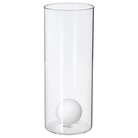 Ваза, 25 см, прозрачное стекло/белый IKEA VARMBLIXT 005.299.87