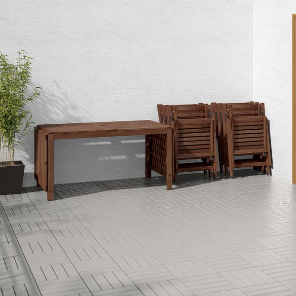 Стол+6кресел,д/сада, коричневая морилка/ФРЁСЁН/ДУВХОЛЬМЕН синий IKEA ЭПЛАРО 592.687.61 - фото 4