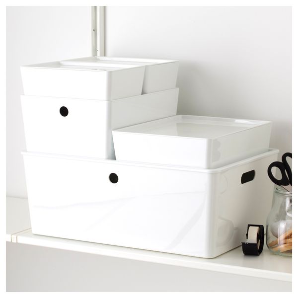 Контейнер с крышкой КУГГИС, белый (26x35x8 см) - фото 2