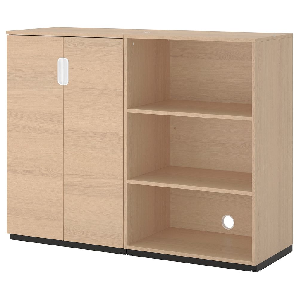 Комбинация для хранения, дубовый шпон, беленый 160x120 см IKEA ГАЛАНТ 792.857.93 - фото 1