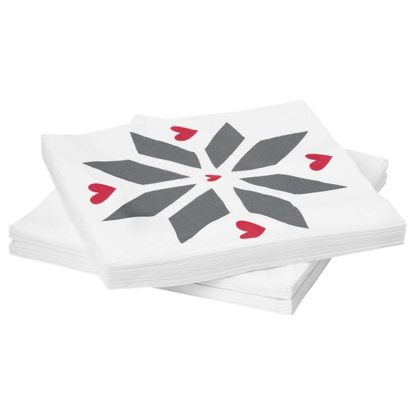 Салфетка бумажная ВИНТЕР 2017, белый, серый (33x33 см) - фото 1