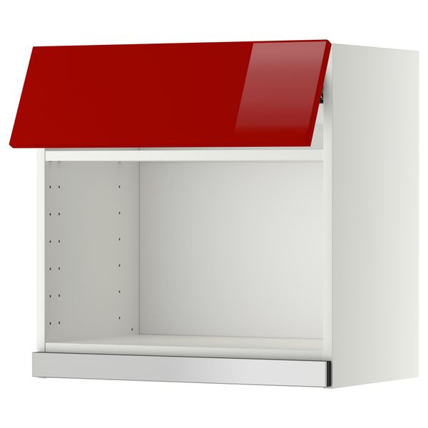 Навесной шкаф для СВЧ-печи МЕТОД, белый, Рингульт красный - схема-чертеж с размерами