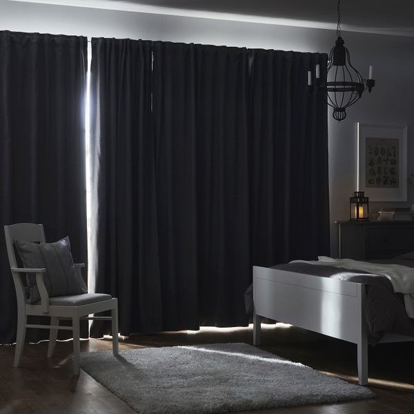 Затемняющие гардины, 2 шт., светло-серый 145x300 см IKEA BLÅHUVA БЛОХУВА 404.654.55 - схема-чертеж с размерами