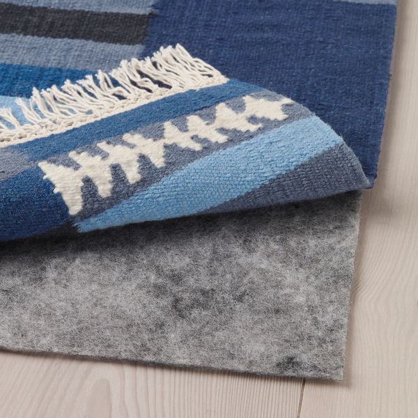 Ковер безворсовый, ручная работа различные оттенки синего 170x240 см IKEA TRANGET ТРАНГЕТ 504.385.36 - фото 10