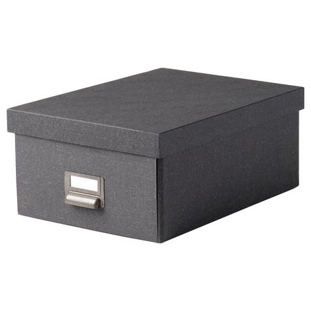 Коробка с крышкой, темно-серый 25x36x15 см IKEA TJOG ЧУГ 004.776.67