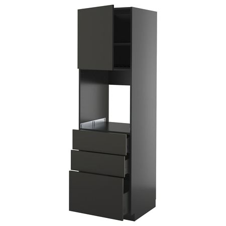 METOD / KNIVSHULT Высокий шкаф д/духовки/дверь/3ящика