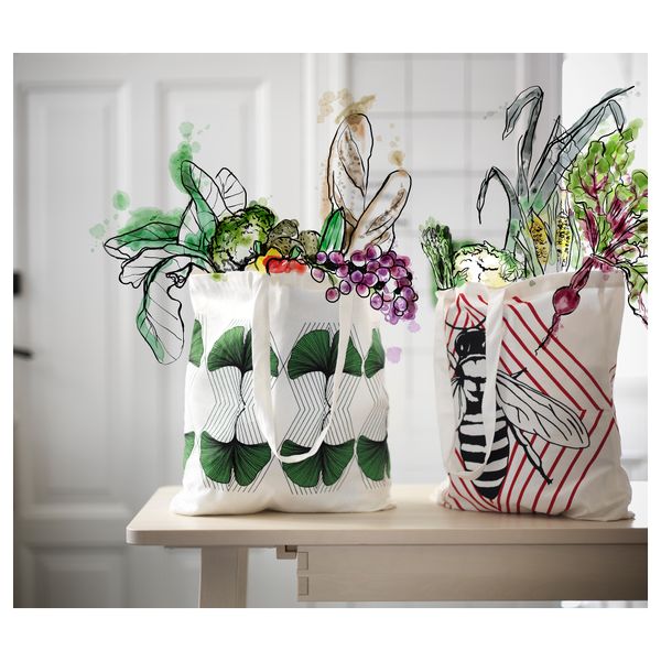 Сумка АНВЭНДБАР, красный/белый - схема-чертеж с размерами