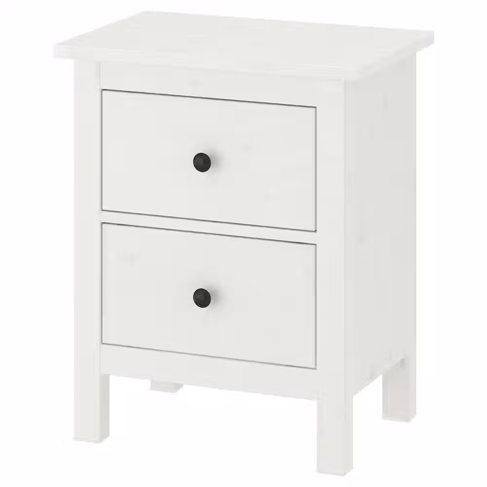 HEMNES Комод с 2 ящиками - белая морилка 54x66 см - фото 1