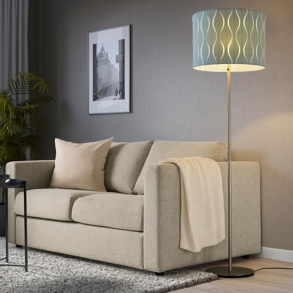 Абажур, синий/серебристый 42 см IKEA LÖKNÄS ЛЁКНЭС 104.062.31 - фото 3