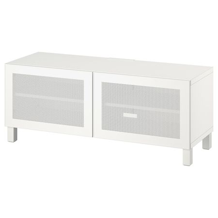 Тумба под ТВ, с дверцами, белый/МОРТВИКЕН/СТУББ белый 120x42x48 см IKEA BESTÅ БЕСТО 394.321.02