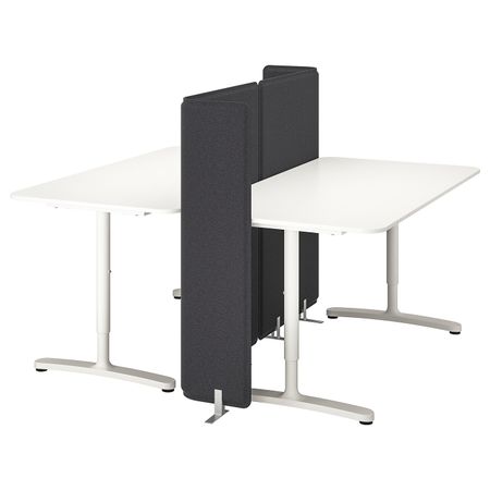Стол с экраном, белый 160x160 120 см IKEA БЕКАНТ 692.786.46