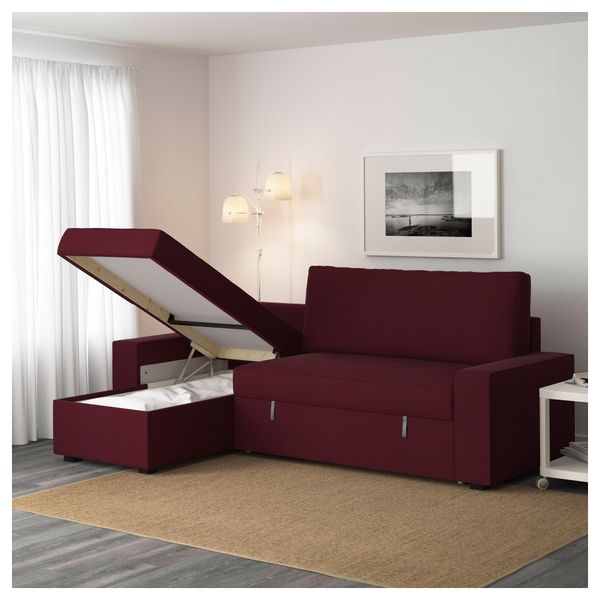 Диван-кровать с козеткой ВИЛАСУНД, Дансбу красно-сиреневый - фото 3