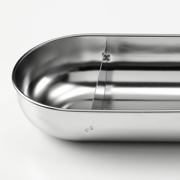 Контейнер с крышкой и разделителем, нержавеющая сталь/бежевый 0.7 л IKEA HALVVARM ХАЛЬВВАРМ 304.972.25 - фото 3