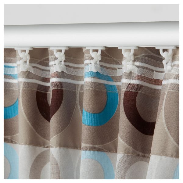 Гардины, 1 пара ВИТПИТТА, бежевый, синий (145x270 см) - схема-чертеж с размерами