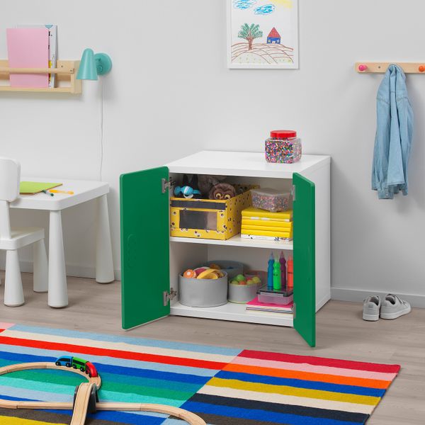 Шкаф, белый/зеленый 60x50x64 см IKEA STUVA СТУВА / FRITIDS ФРИТИДС 992.794.99 - схема-чертеж с размерами