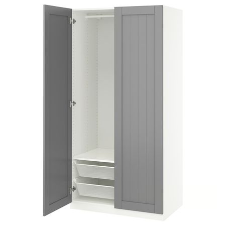 PAX / GULLABERG Гардероб, комбинация - белый/серый 100x60x201 см