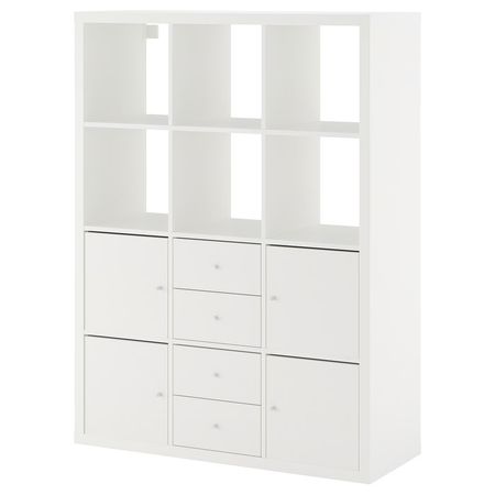 KALLAX Стеллаж с 6 вставками - белый 112x147 см