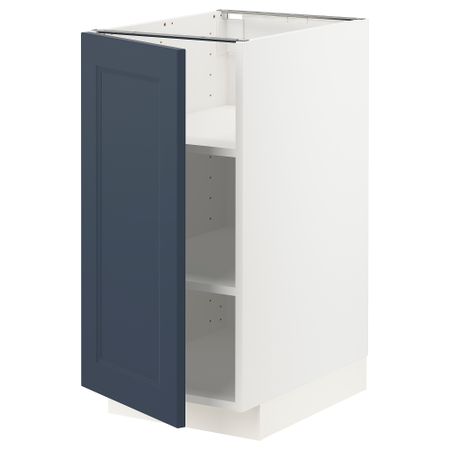 Напольный шкаф с полками, белый Axstad, матовая поверхность синий, 40x60 см IKEA METOD МЕТОД 094.676.02