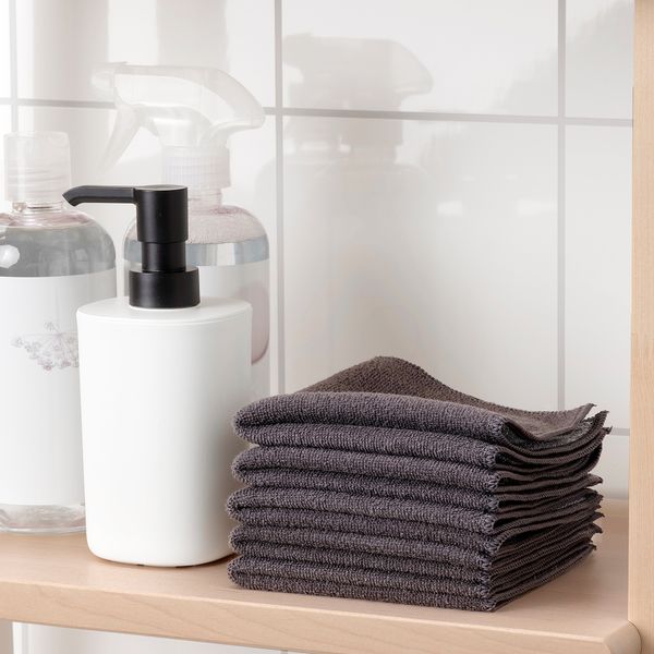 Салфетка кухонная, серый, 25x25 см IKEA RINNIG РИННИГ 504.962.96 - фото 4