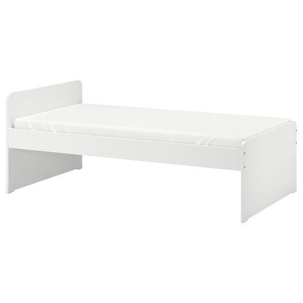 Каркас кровати с реечным дном, белый 90x200 см IKEA SLÄKT СЛЭКТ 192.277.58 - фото 1