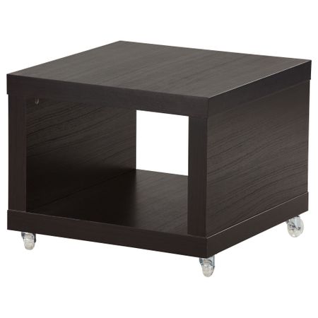 Стол приставной на колесах ЛАКК, черно-коричневый (55x55 см)