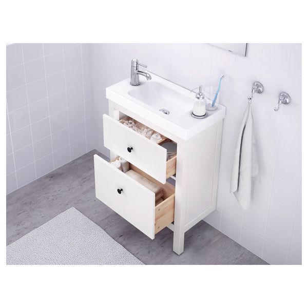 Шкаф для раковины с 2 ящиками ХЕМНЭС, белый - фото 2