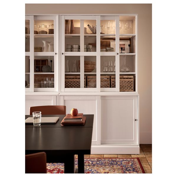 Комбинация с раздвижными дверьми, 121x47x212 см, белый IKEA HAVSTA ХАВСТА 692.659.17 - схема-чертеж с размерами