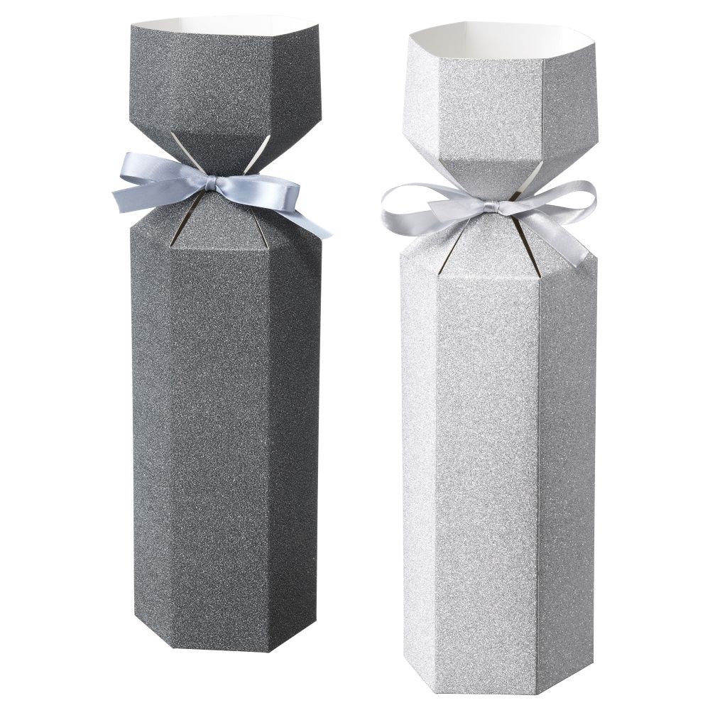 Подарочная коробка для/бутылки ВИНТЕР 2017, серебристый, темно-серый (42 см) - фото 1