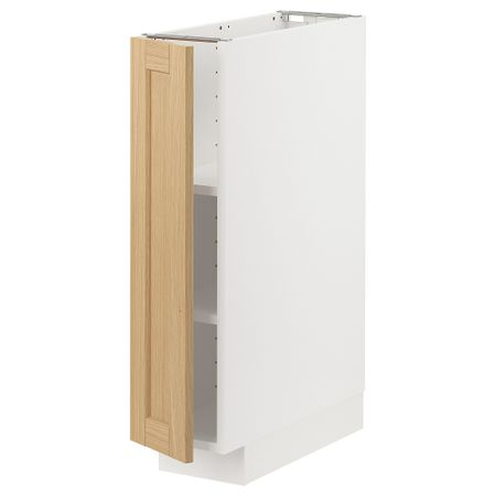 Напольный шкаф с полками, белый, Forsbacka дуб, 20x60 см IKEA METOD МЕТОД 495.090.87