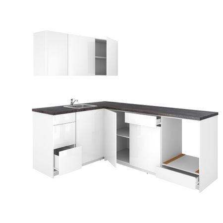 Кухня, глянцевый белый 160x240x220 см IKEA KNOXHULT КНОКСХУЛЬТ 594.045.51