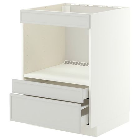 METOD / MAXIMERA Нижний шкафчик для встр технк. - белый/Aspudden светло-серый 60x60 см
