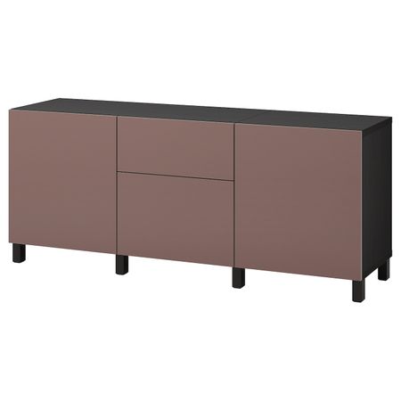 Комбинация для хранения с ящиками, черно-коричневый/Хёртвикен коричневый 180x42x74 см IKEA BESTÅ БЕСТО 794.403.55