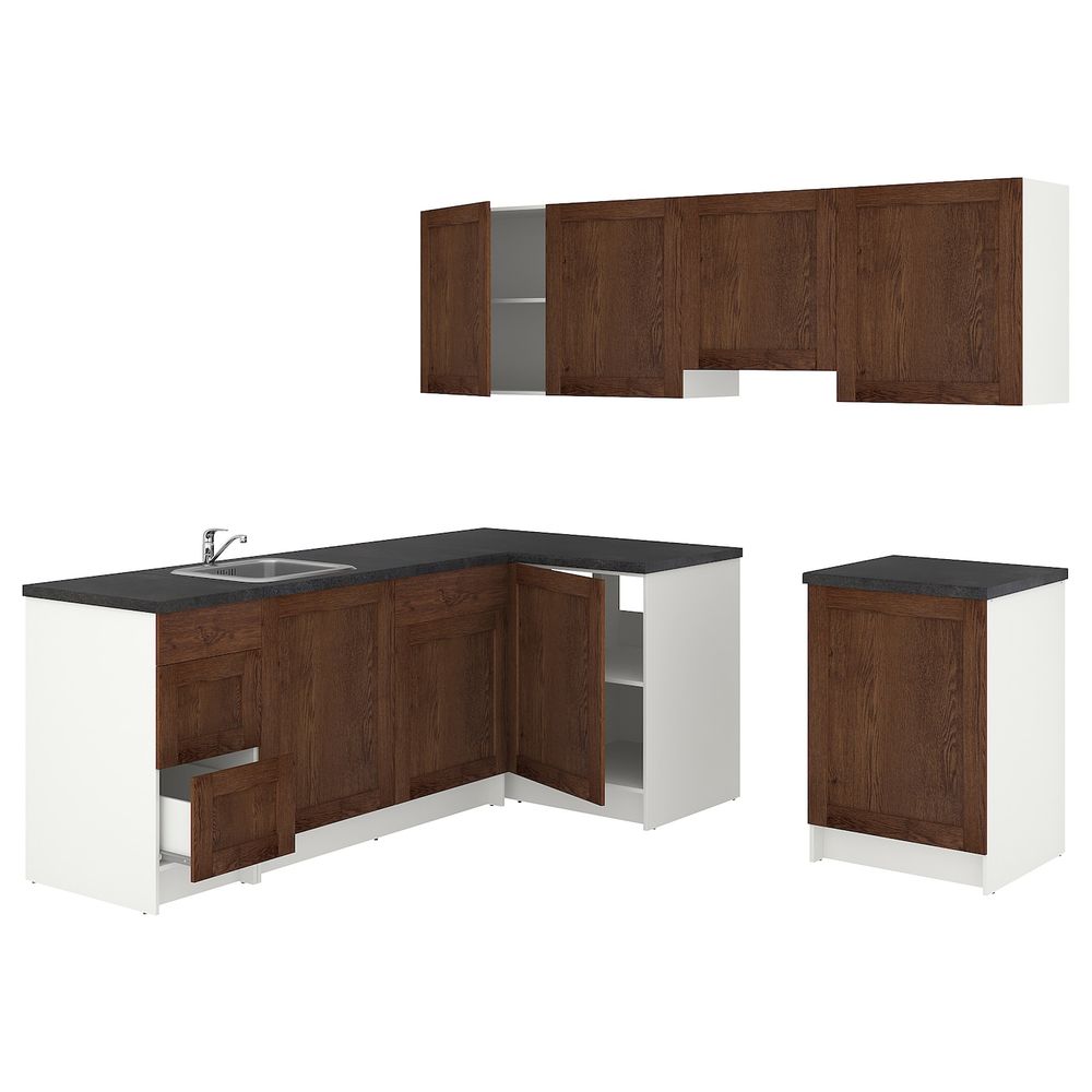 Кухня, под коричневый мореный ясень 220x240x220 см IKEA KNOXHULT КНОКСХУЛЬТ 394.177.81 - фото 1