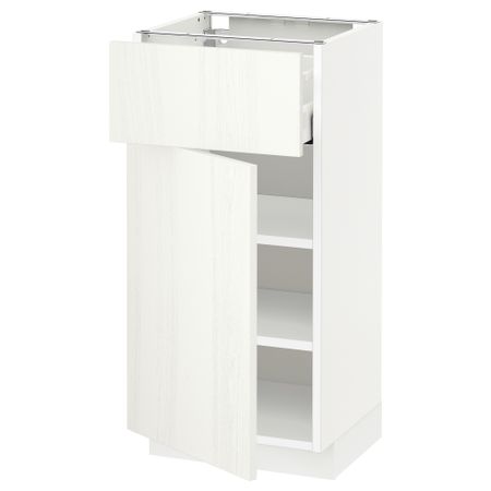 Напольный шкаф с ящиком, дверью МЕТОД / МАКСИМЕРА, белый, Росдаль белый