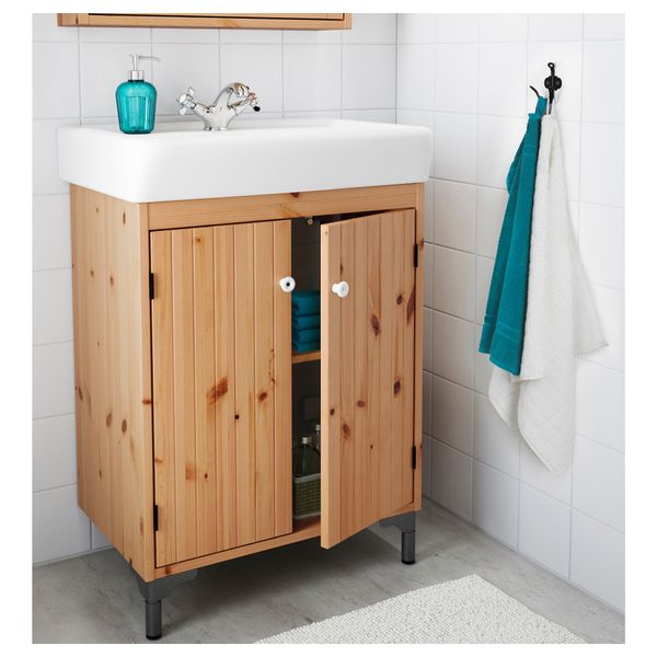 Шкаф под раковину с 2-мя дверцами СИЛВЕРОН / ХЭМНВИКЕН, светло-коричневый (63x45x91 см) - фото 3