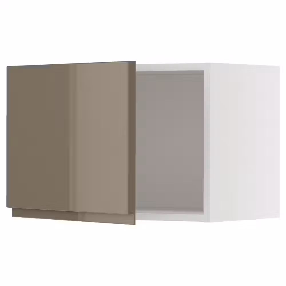 METOD Навесной шкаф - белый/Voxtorp глянцевый темный серо-коричневый 60x40 см - фото 1