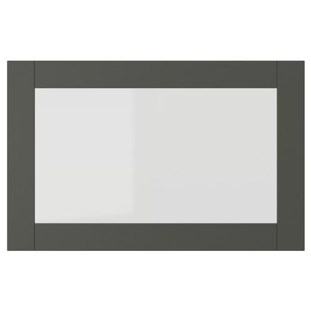SINDVIK Стеклянная дверь - темно-серый/прозрачное стекло 60x38 см