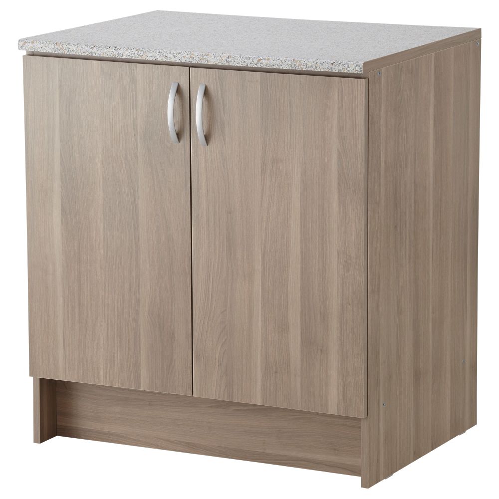 Напольный шкаф с дверьми АЛЬБРУ, серо-коричневый (80x89 см) - фото 1