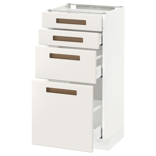 Напольный шкаф 4 фронтальных панели, 4 ящика МЕТОД / МАКСИМЕРА, белый, Мэрста белый - схема-чертеж с размерами