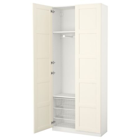 Гардероб ПАКС, белый, Бергсбу белый