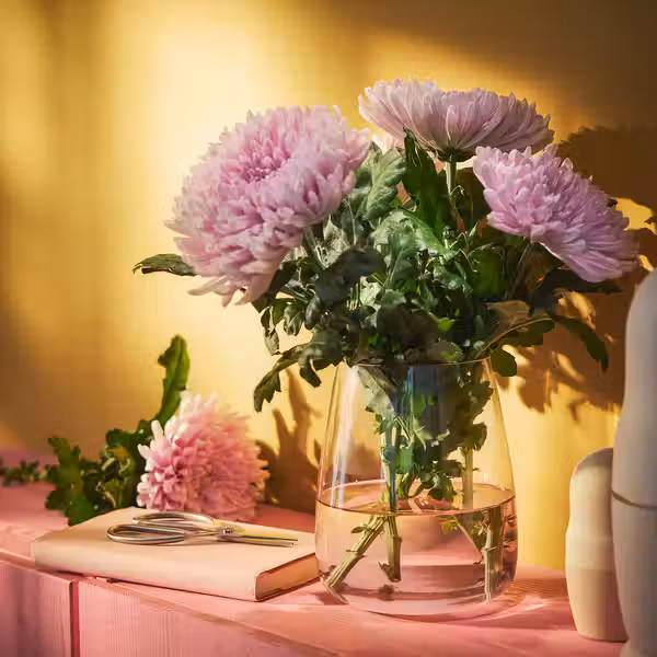 BERÄKNA Ваза - стекло/светло-розовый 18 см - схема-чертеж с размерами