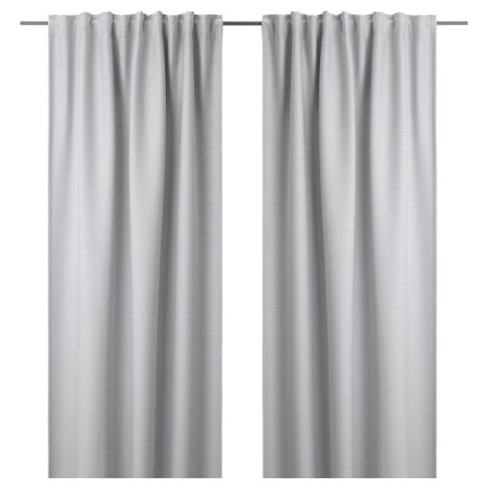 Гардины, 1 пара ВИЛБОРГ, светло-серый (145x300 см)