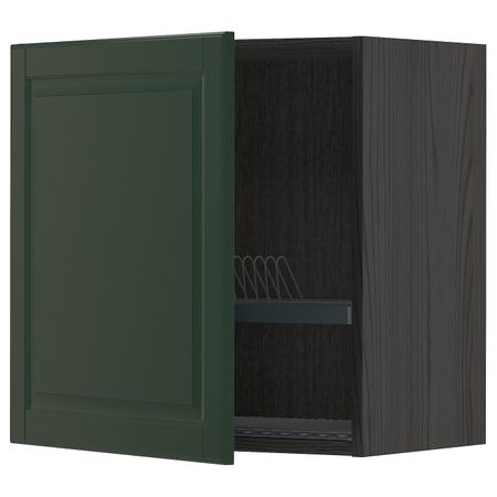 Шкаф навесной с сушкой, черный/Будбин темно-зеленый 60x60 см IKEA МЕТОД 393.132.98